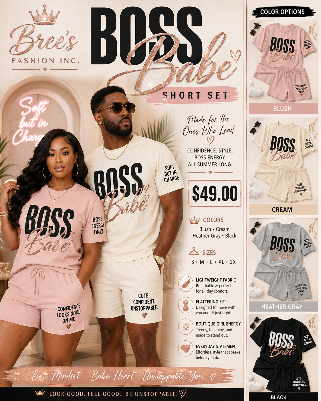 Boss Babe Short Set